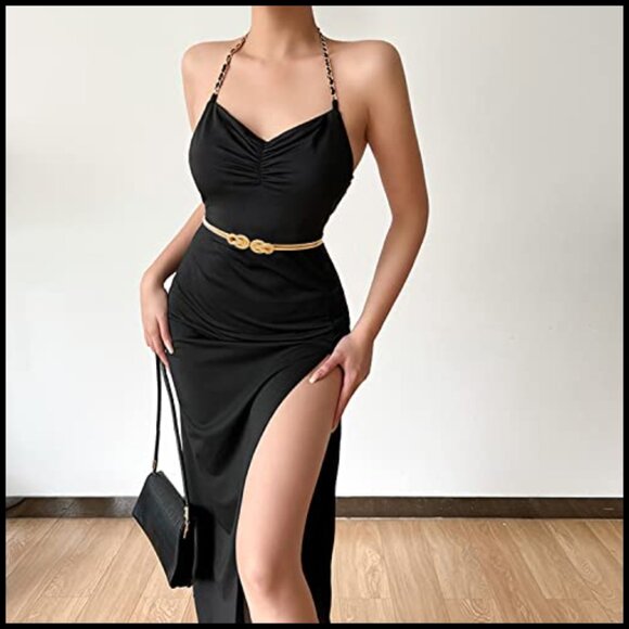 Metal Stretch Waist Skinny Belt with Knot Buckle main image 4